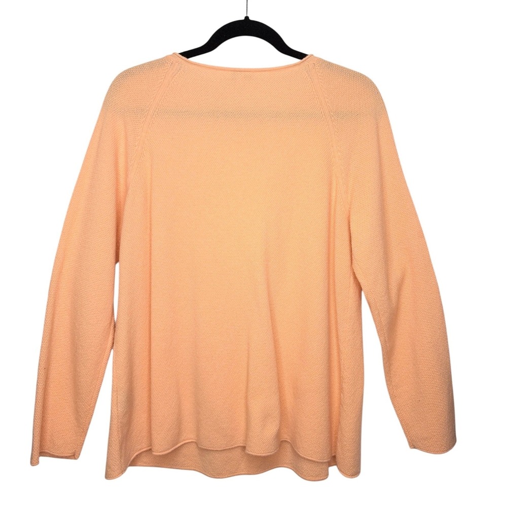 Lafayette 148 New York Peach 100% Cashmere Honeycomb Knit Sweater Size M KC04 - Picture 2 of 6